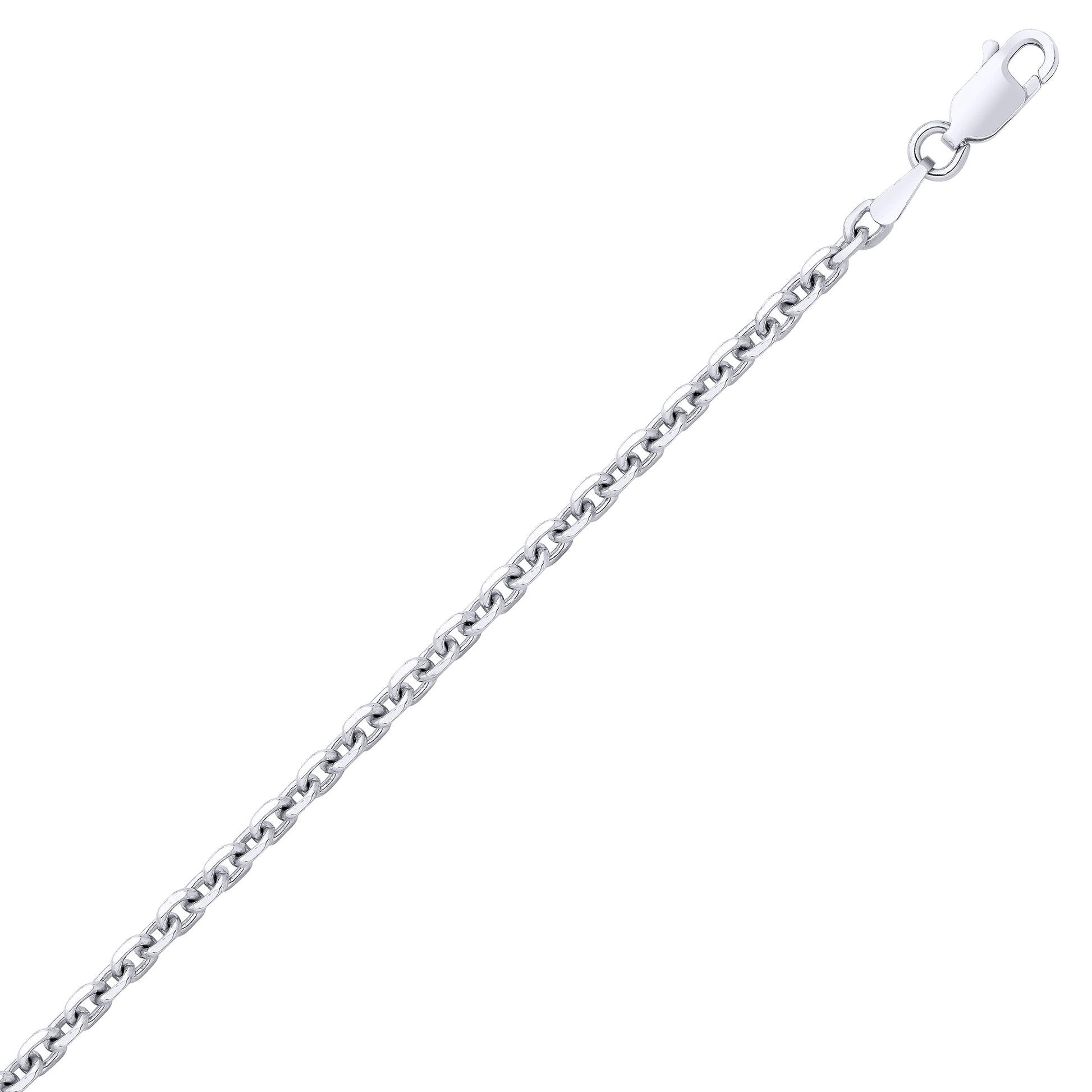 Unisex Silver  Cable Link Square Belcher Chain Necklace - GVCH41