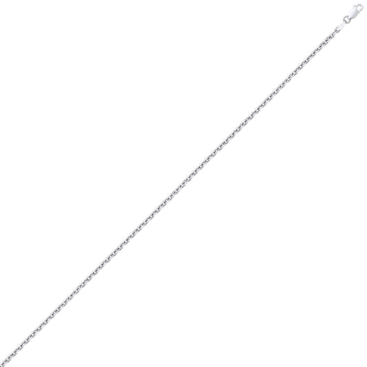 Silver  Cable Link Square Belcher Chain Necklace 3mm - GVCH41
