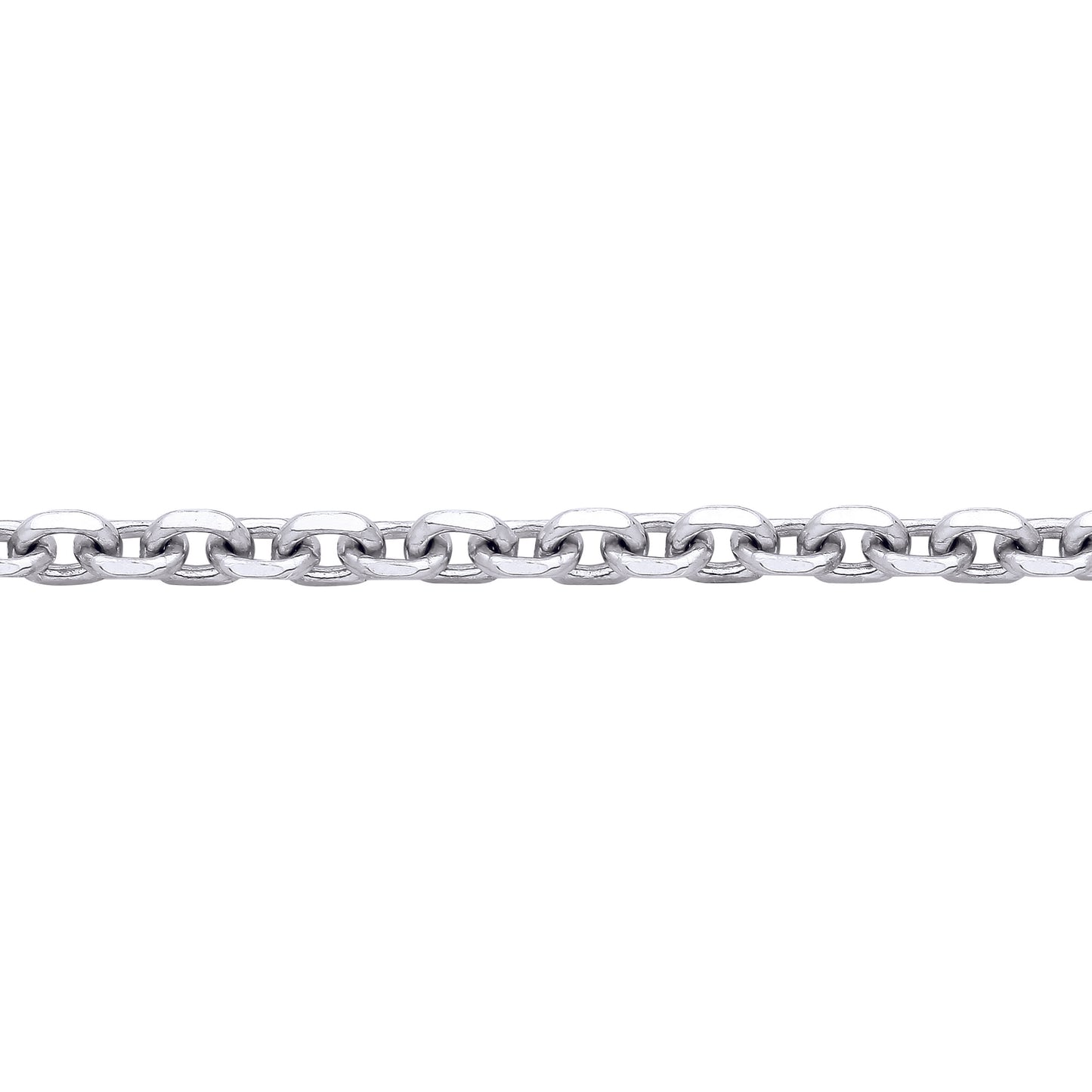 Unisex 925 Silver  Cable Link Square Belcher Chain Necklace 3mm - GVCH41