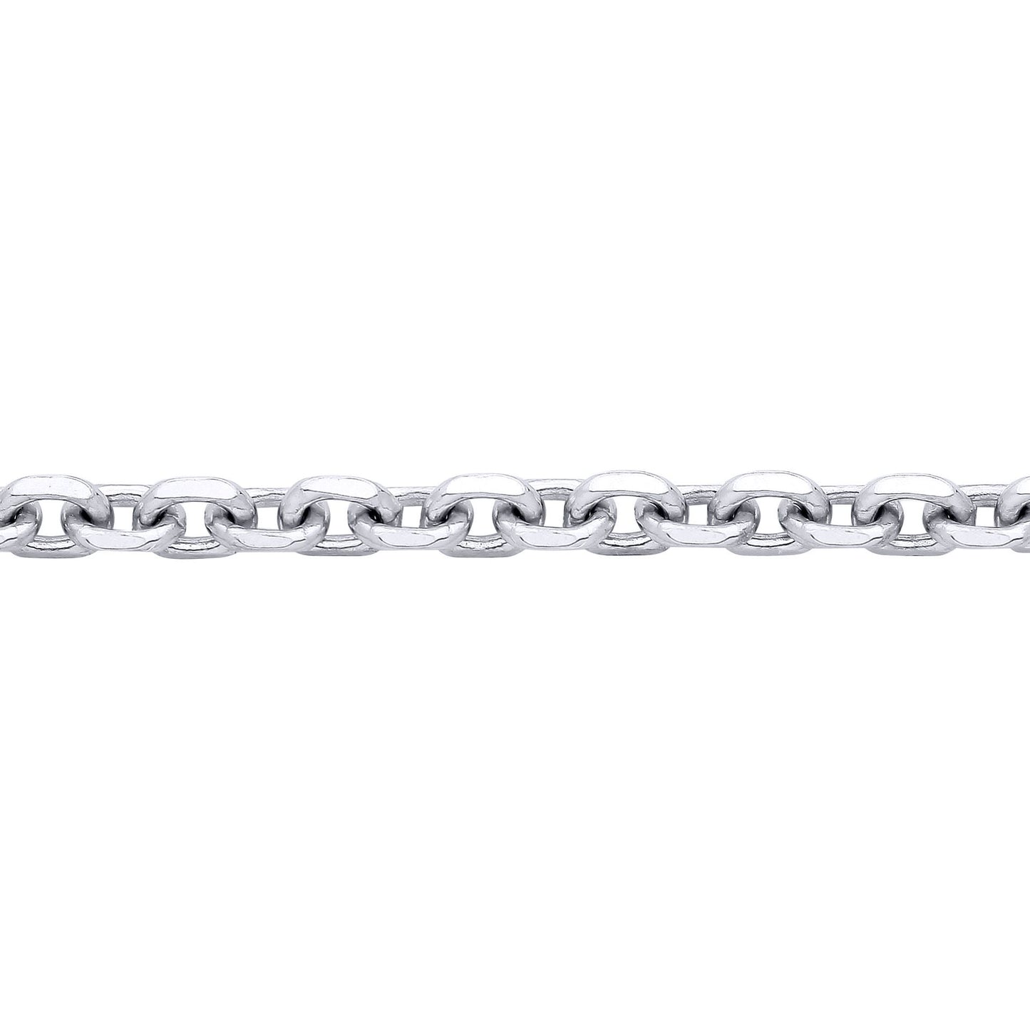 Silver  Cable Link Square Belcher Chain Necklace 3mm - GVCH41