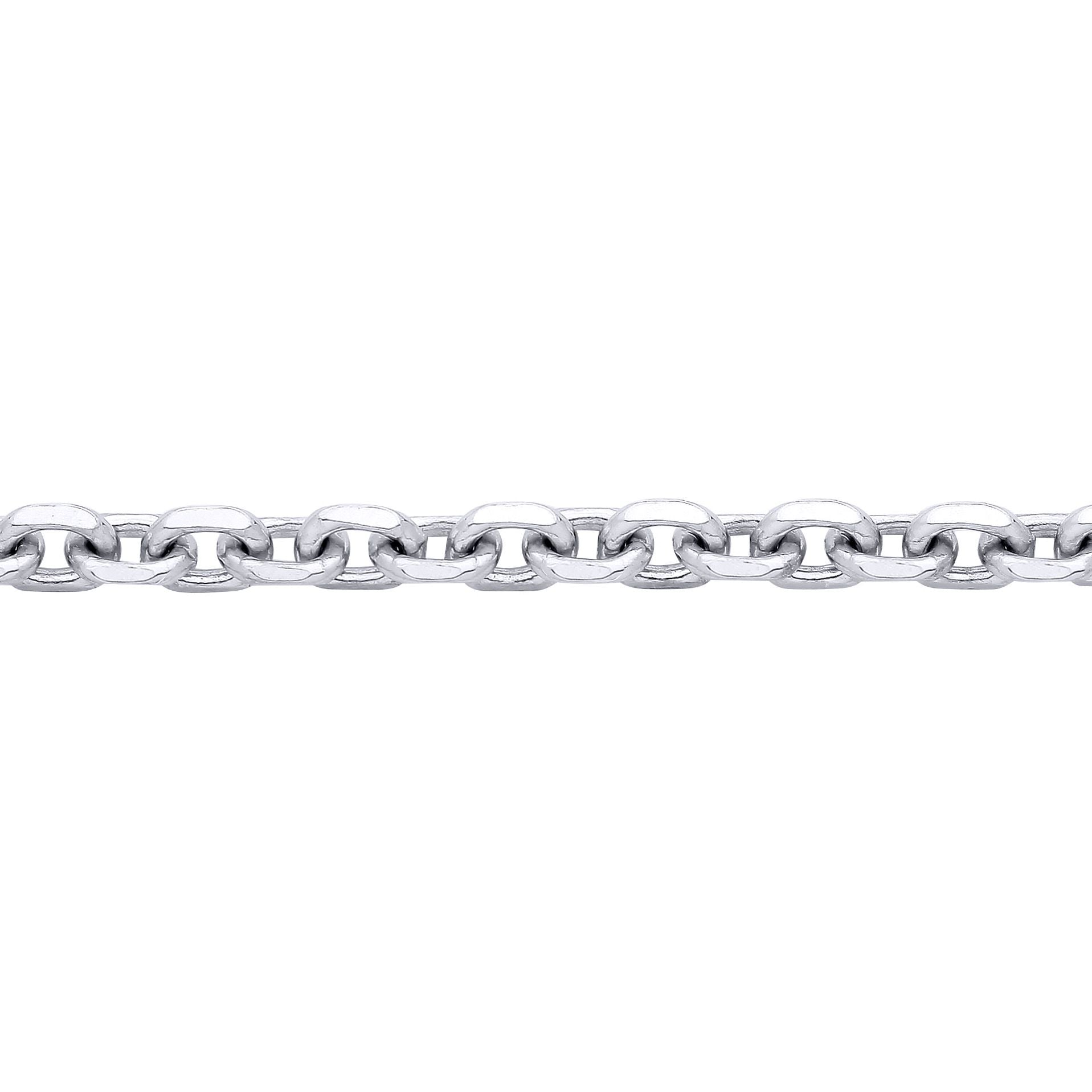 Silver  Cable Link Square Belcher Chain Necklace 3mm - GVCH41