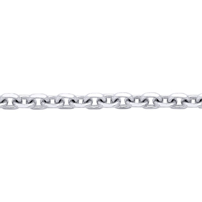 Silver  Cable Link Square Belcher Chain Necklace 3mm - GVCH41