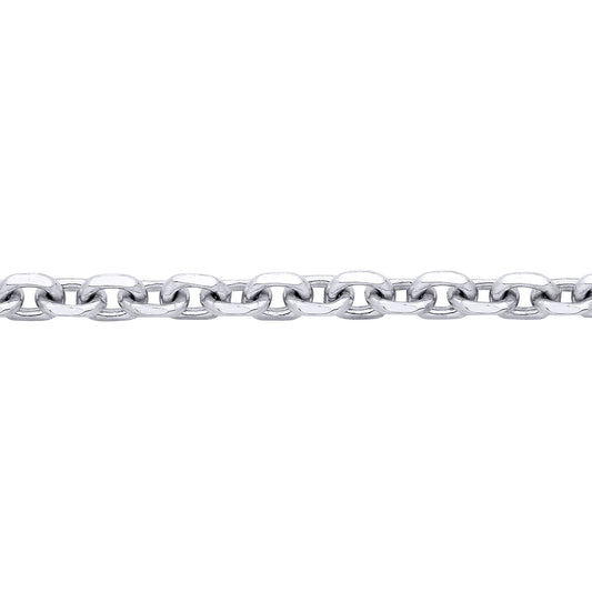 Silver  Cable Link Square Belcher Chain Necklace 3mm - GVCH41
