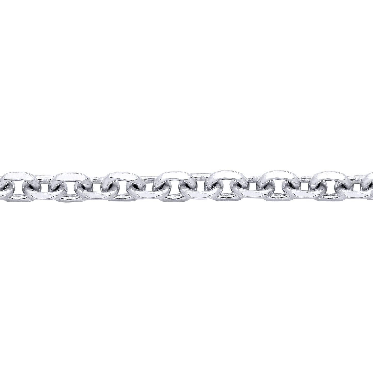 Silver  Cable Link Square Belcher Chain Necklace 3mm - GVCH41
