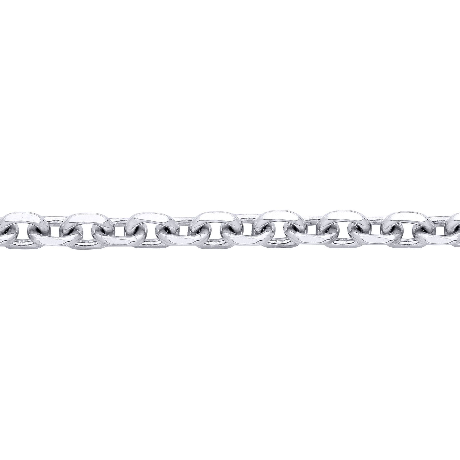 Silver  Cable Link Square Belcher Chain Necklace 3mm - GVCH41