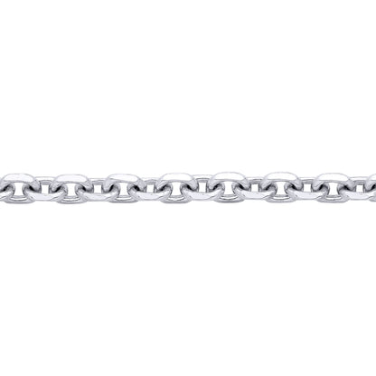 Silver  Cable Link Square Belcher Chain Necklace 3mm - GVCH41