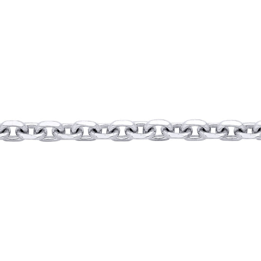 Silver  Cable Link Square Belcher Chain Necklace 3mm - GVCH41