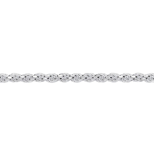 Sterling Silver  Diamond-cut Solid Rope Chain Necklace 3mm - GVCH42