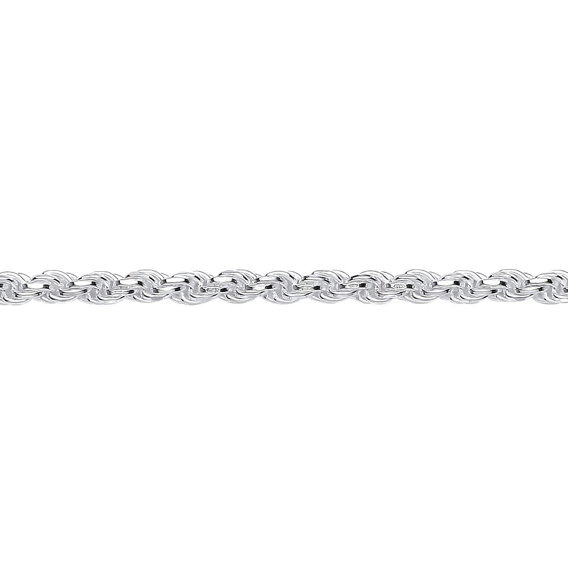 Sterling Silver  Diamond-cut Solid Rope Chain Necklace 3mm - GVCH42