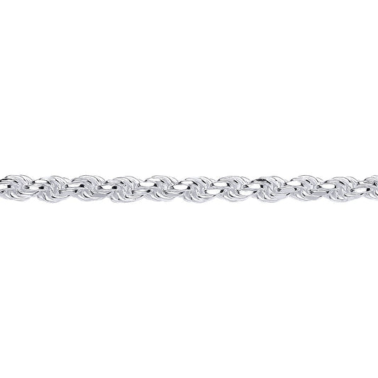 Sterling Silver  Diamond-cut Solid Rope Chain Necklace 4mm - GVCH43