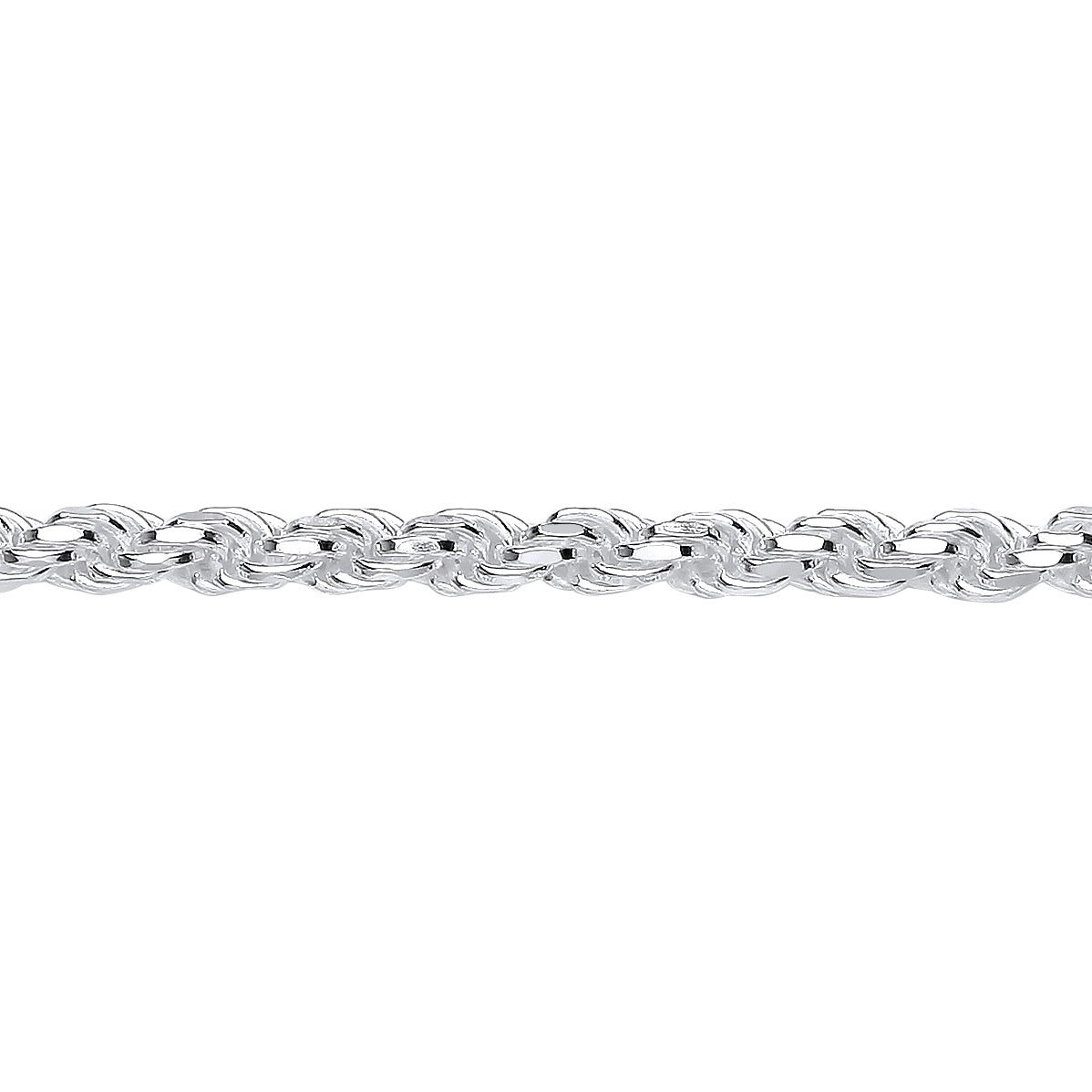 925 Silver  Diamond-cut Solid Rope Chain Bracelet 5mm 7.5 inch - GVCH44