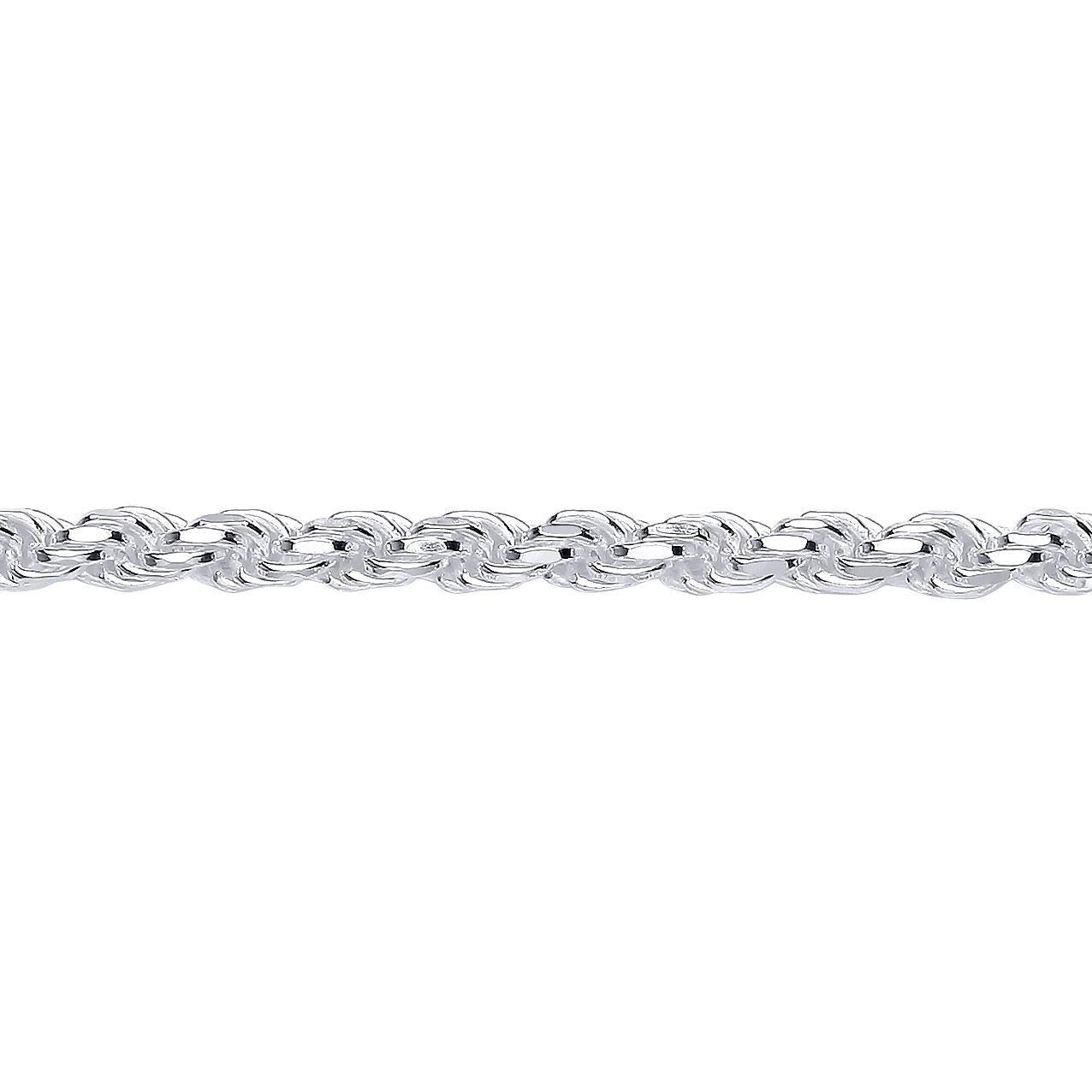 Silver  Diamond-cut Solid Rope Chain Necklace 5mm - GVCH44