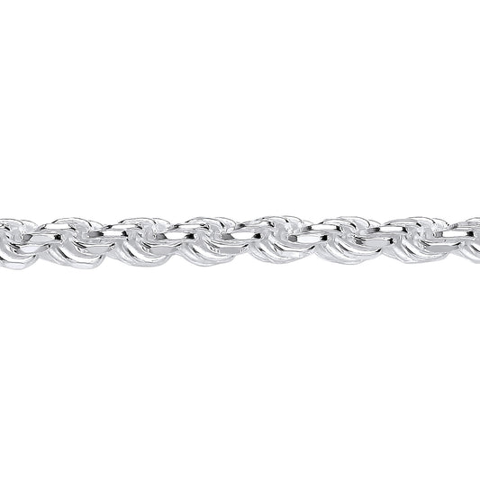 Mens Silver  Diamond-cut Solid Rope Chain Bracelet - GVCH45