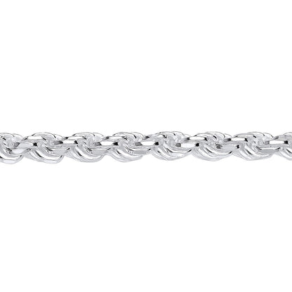 Sterling Silver  Diamond-cut Solid Rope Chain Necklace 6mm - GVCH45