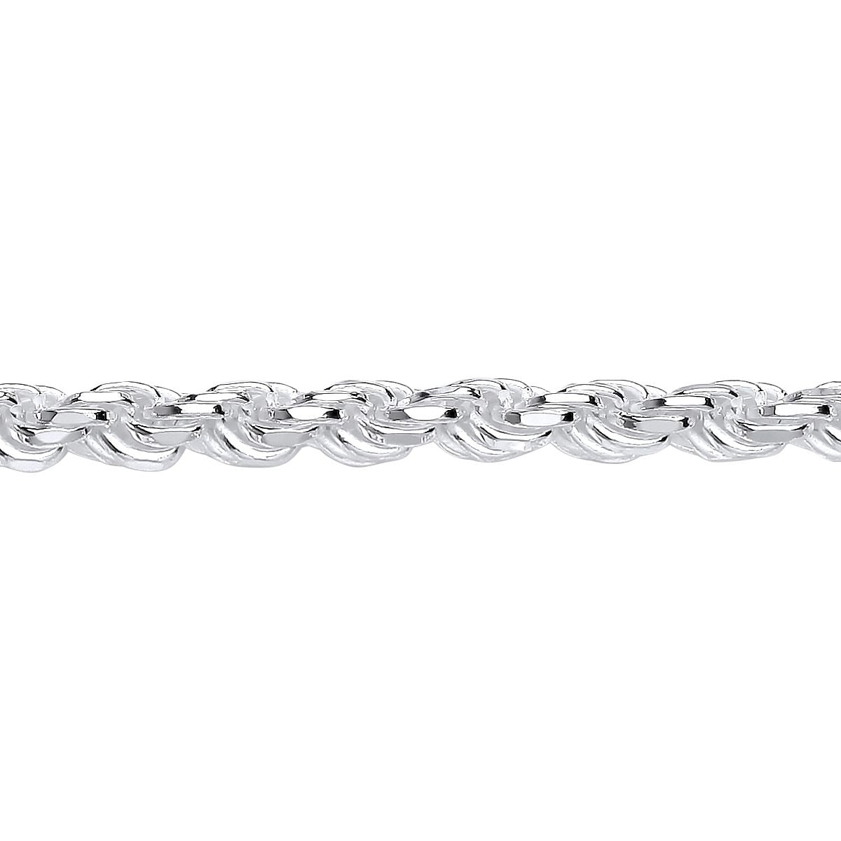 Sterling Silver  Diamond-cut Solid Rope Chain Necklace 6mm - GVCH45