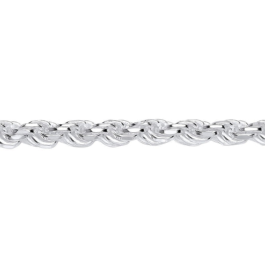 Sterling Silver  Diamond-cut Solid Rope Chain Necklace 6mm - GVCH45