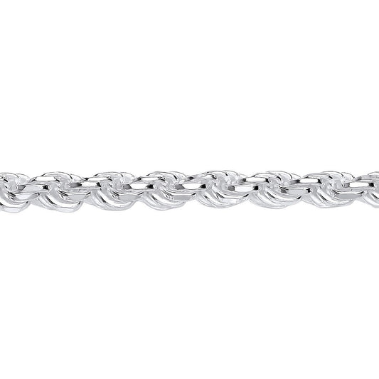 Sterling Silver  Diamond-cut Solid Rope Chain Necklace 6mm - GVCH45