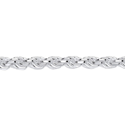 Unisex Sterling Silver  Diamond-cut Solid Rope Chain Necklace 6mm - GVCH45