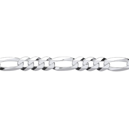 Sterling Silver  Diamond-cut 3+1 Figaro Chain Necklace 6mm - GVCH47