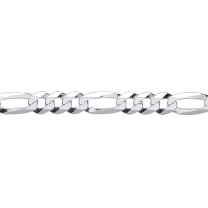 Sterling Silver  Diamond-cut 3+1 Figaro Chain Necklace 6mm - GVCH47