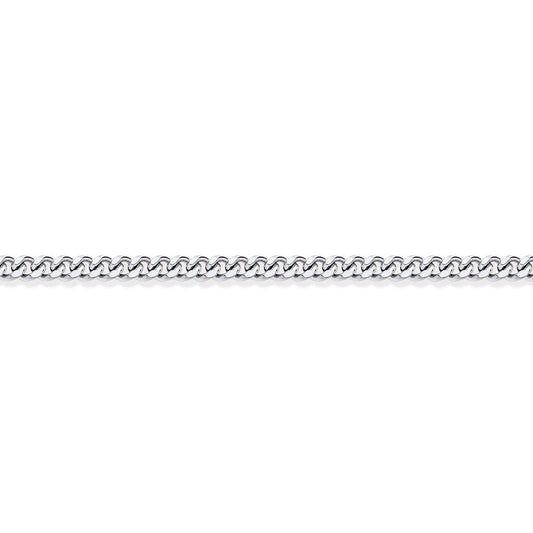 Silver  Fine Curb Pendant Chain Necklace 1.1mm - GVCH4