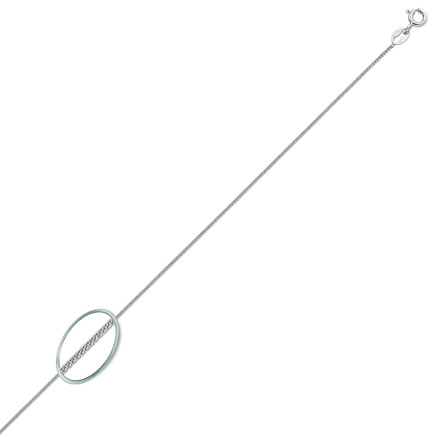 Silver  Fine Curb Pendant Chain Necklace 1.1mm - GVCH4