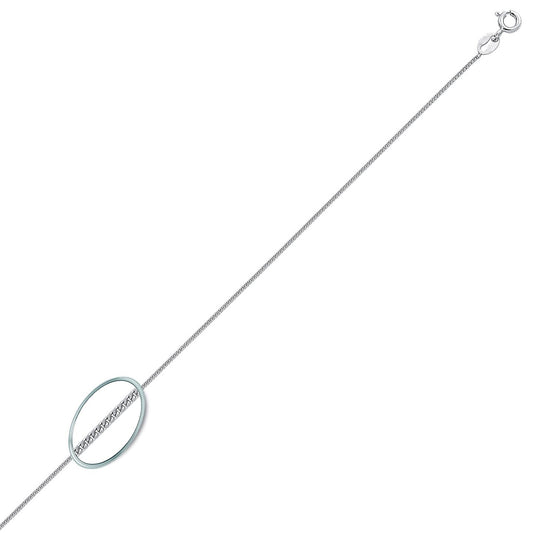 Silver  Fine Curb Pendant Chain Necklace 1.1mm - GVCH4