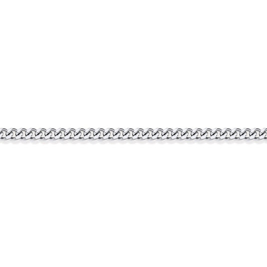 Silver  Fine Curb Pendant Chain Necklace 1.1mm - GVCH4