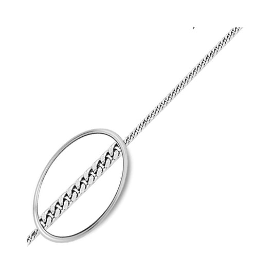 Silver  Fine Curb Pendant Chain Necklace 1.6mm - GVCH5