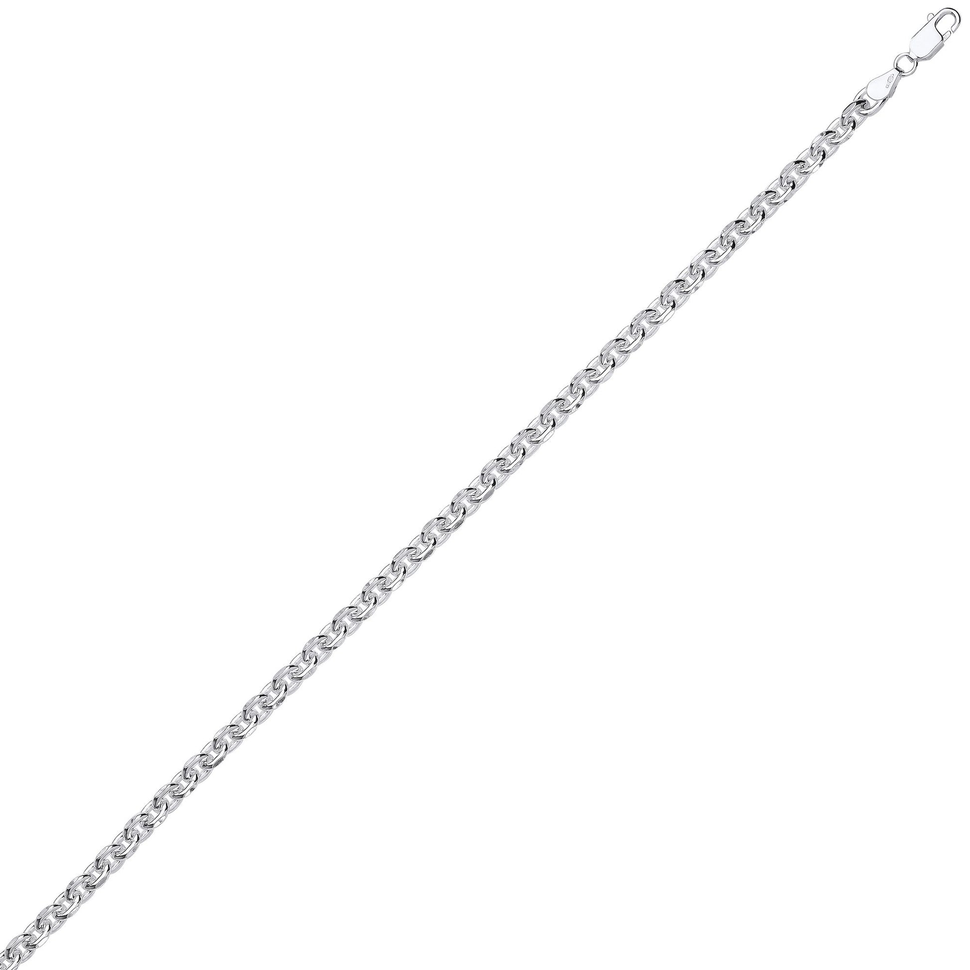 Silver  Diamond Cut Cable Link Chain - GVCH51