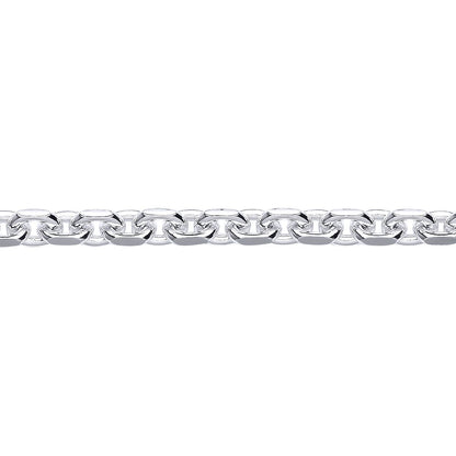 Silver  Diamond-cut Cable Square Belcher Chain Bracelet - GVCH52