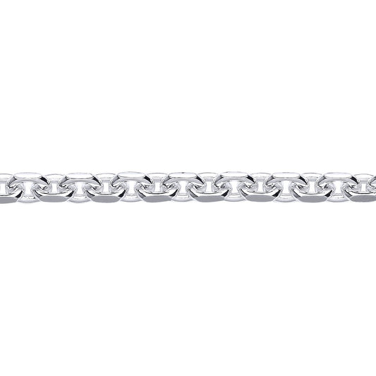 Silver  Diamond-cut Cable Square Belcher Chain Necklace - GVCH52