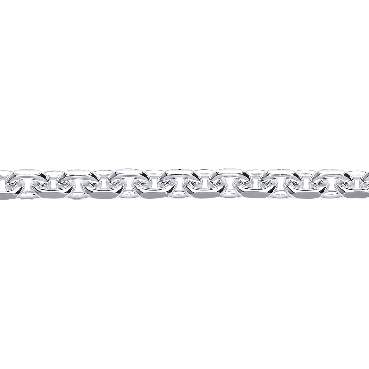 Silver  Diamond-cut Cable Square Belcher Chain Necklace - GVCH52