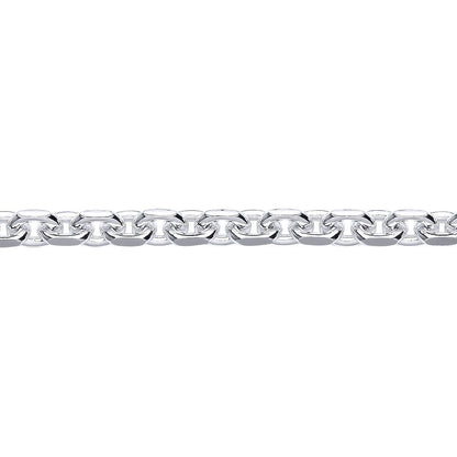 Silver  Diamond-cut Cable Square Belcher Chain Necklace - GVCH52