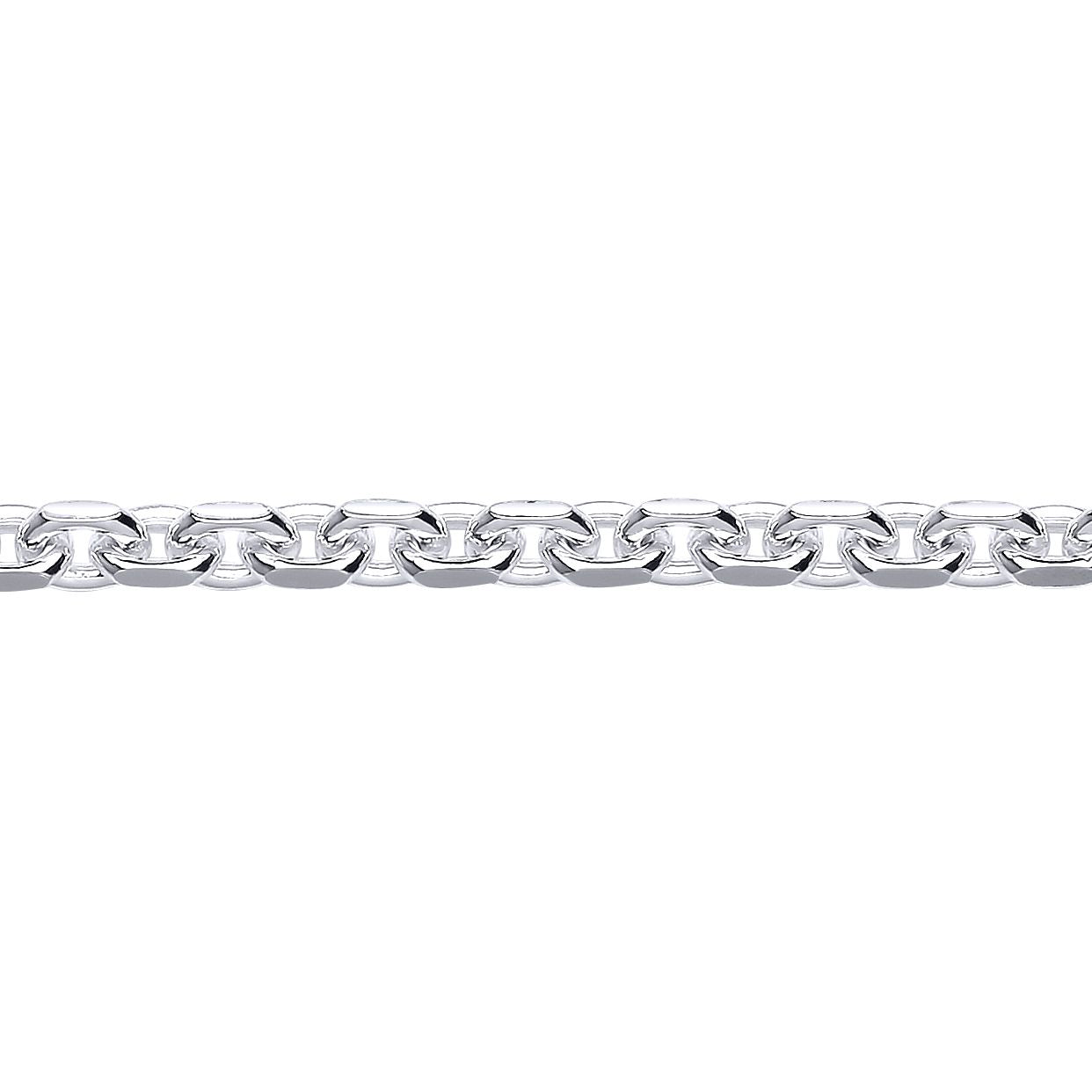 Silver  Diamond-cut Cable Square Belcher Chain Bracelet - GVCH52