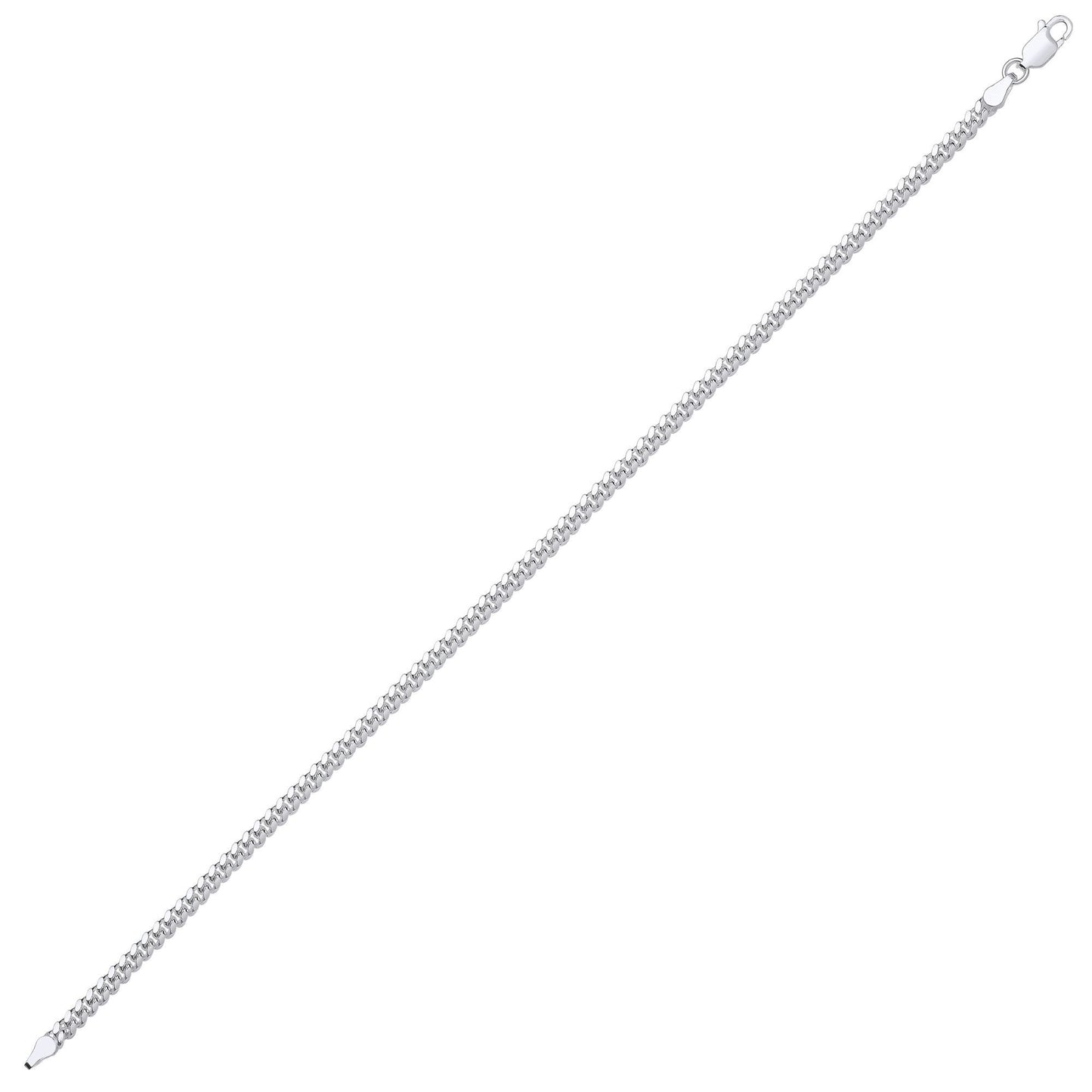 Silver  Miami Cuban Court Curb Link Chain Bracelet 3mm 8.5" - GVCH53