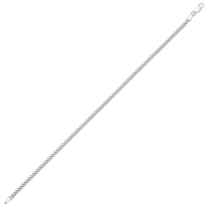 Silver  Miami Cuban Court Curb Link Chain Bracelet 3mm 8.5" - GVCH53