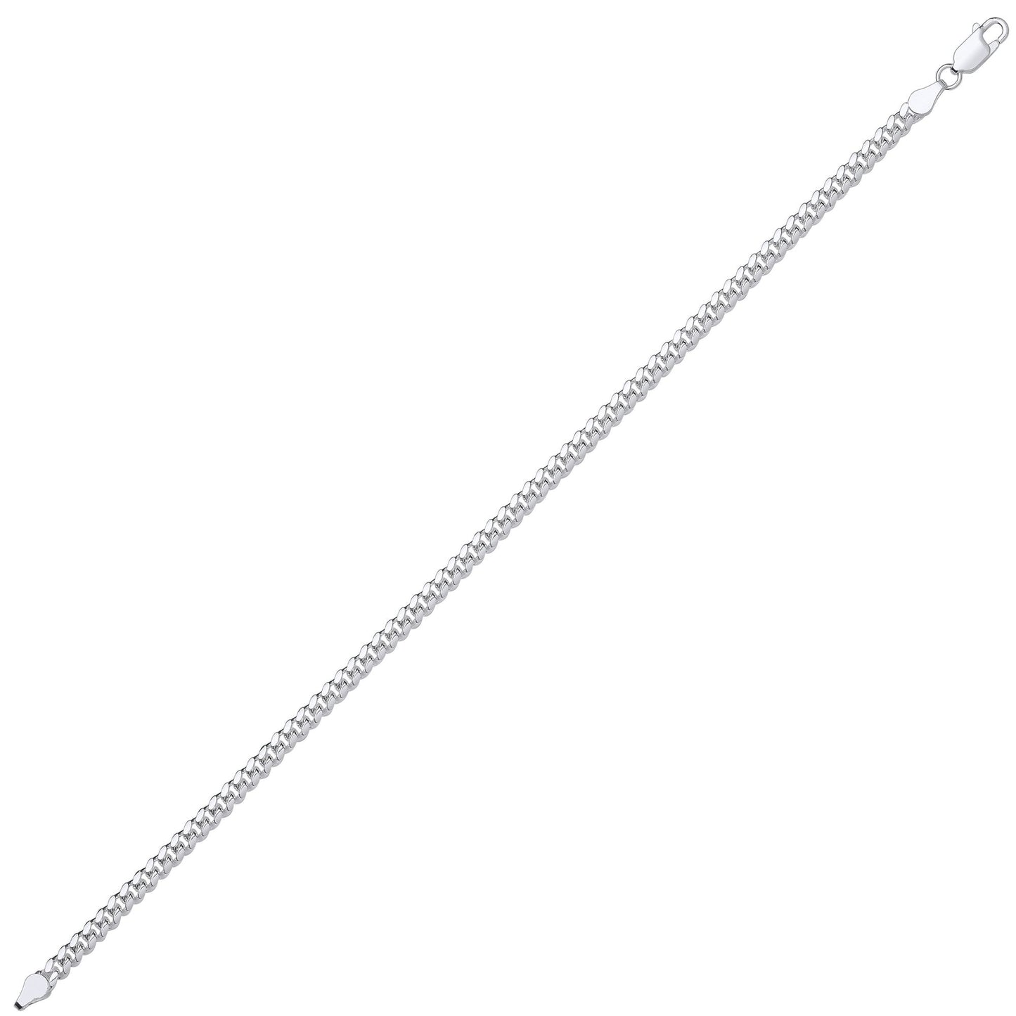 Silver  Miami Cuban Court Curb Link Chain Bracelet 4mm 7.5" - GVCH54