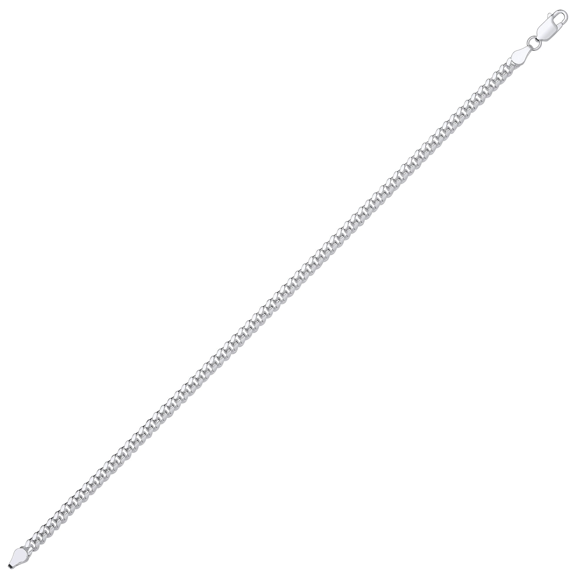 Unisex Silver  Miami Cuban Court Curb Link Chain Bracelet 4mm 8.5" - GVCH54