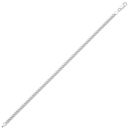 Silver  Miami Cuban Court Curb Link Chain Bracelet 4mm 8.5" - GVCH54