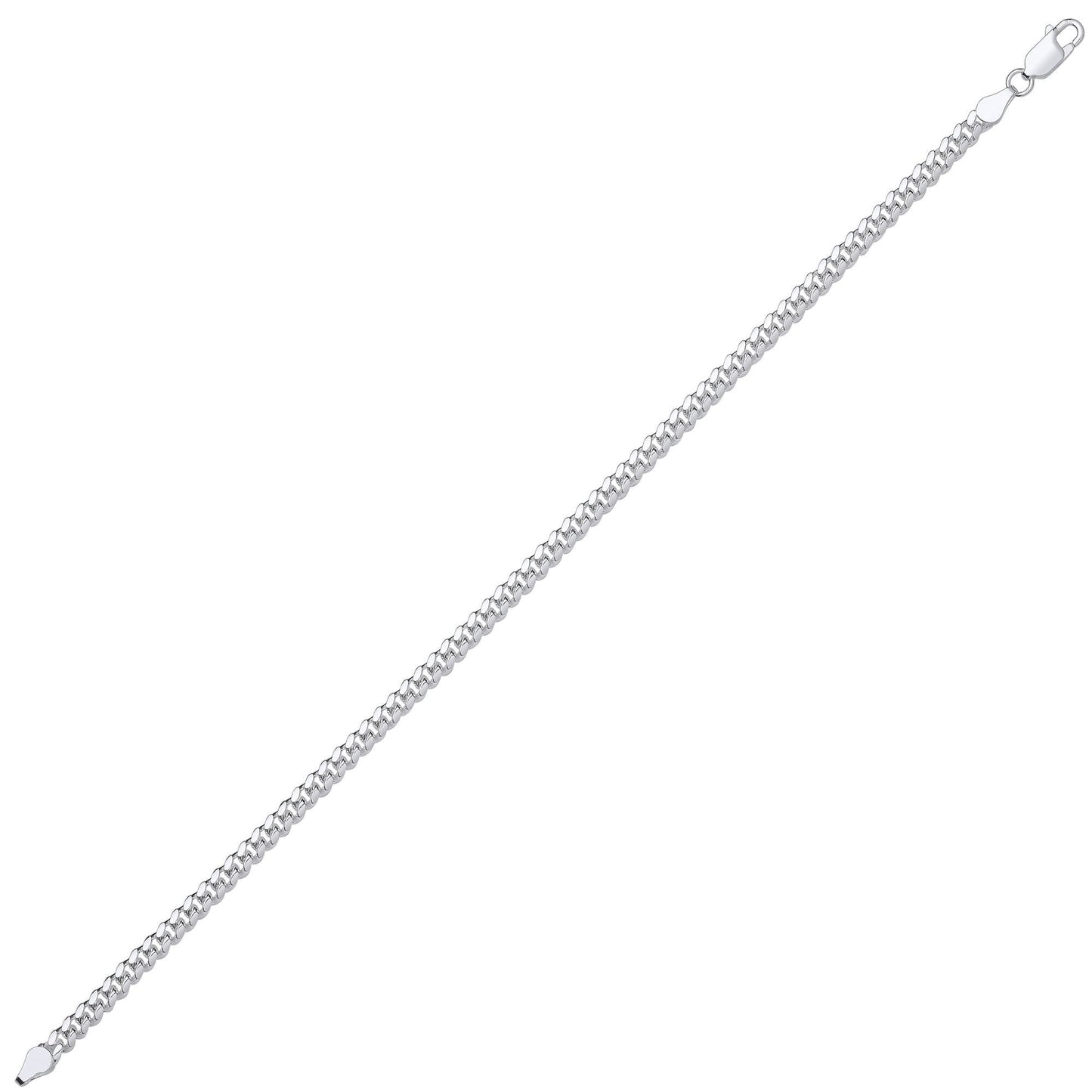 Silver  Miami Cuban Court Curb Link Chain Bracelet 4mm 7.5" - GVCH54