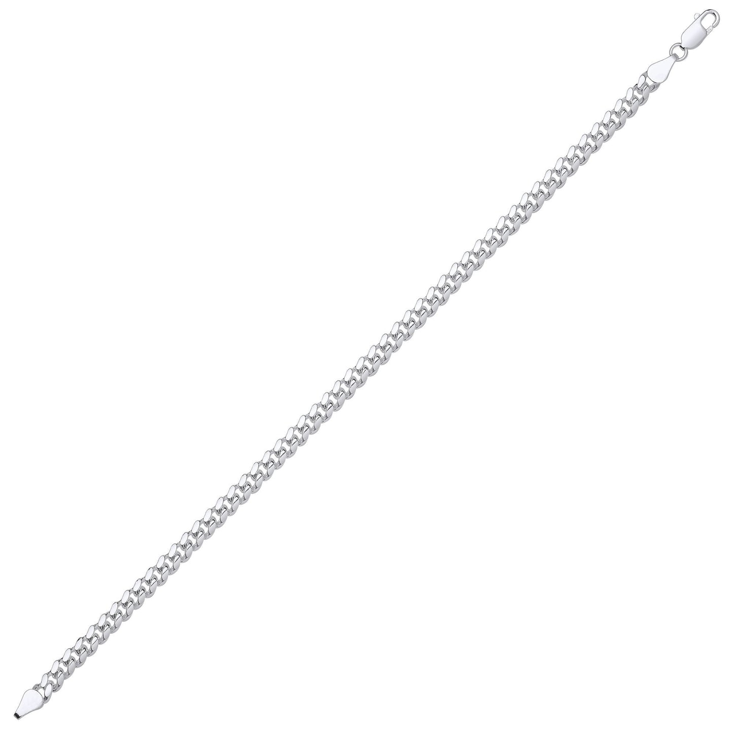 Silver  Miami Cuban Court Curb Link Chain Bracelet 5mm 8.5" - GVCH55