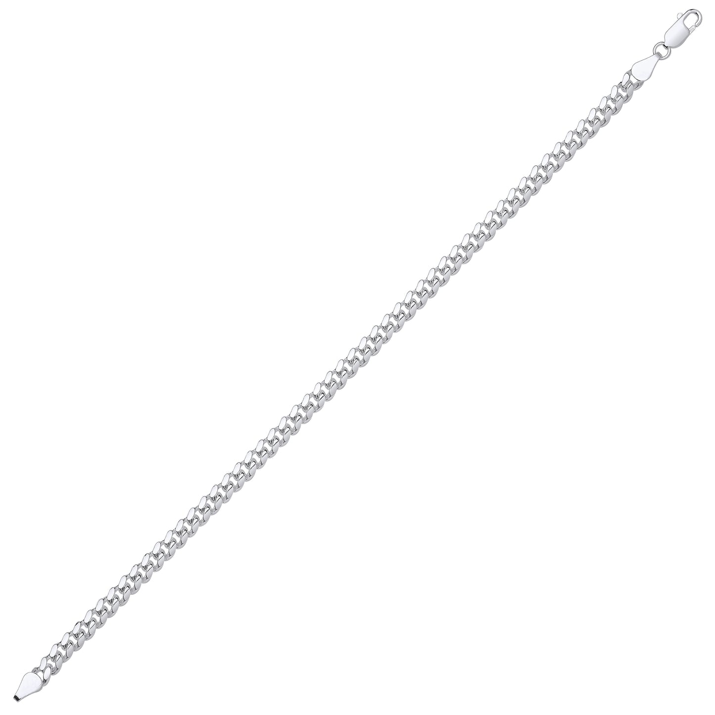 Unisex Silver  Miami Cuban Court Curb Link Chain Bracelet 5mm 8.5" - GVCH55