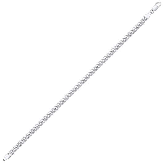 Silver  Miami Cuban Court Curb Link Chain Bracelet 5mm 7.5" - GVCH55