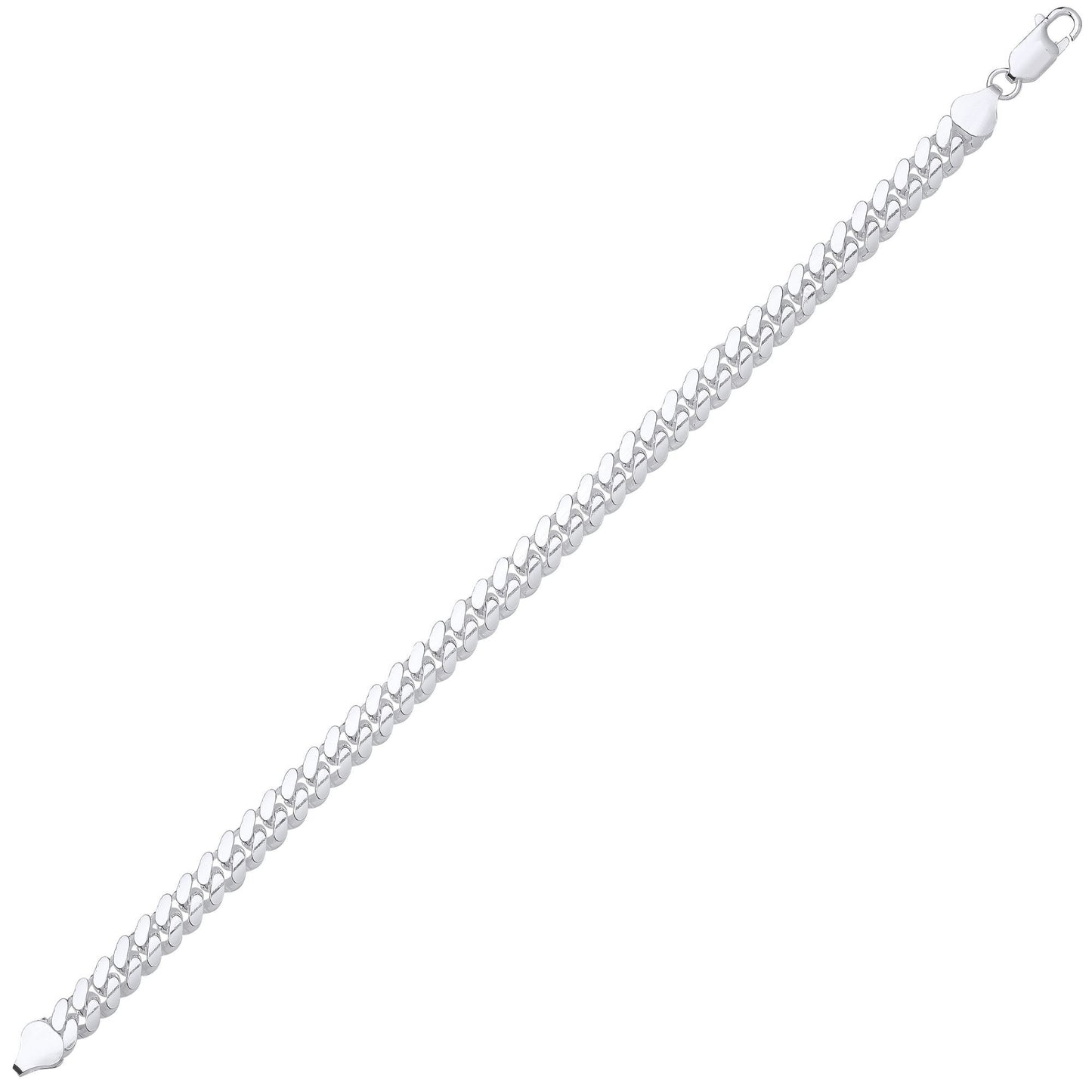 925 Silver  Miami Cuban Court Curb Link Chain Necklace 7mm - GVCH56
