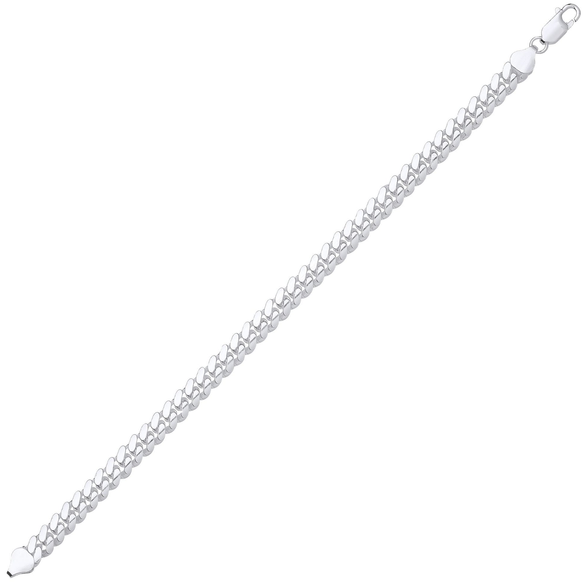 925 Silver  Miami Cuban Court Curb Link Chain Necklace 7mm - GVCH56