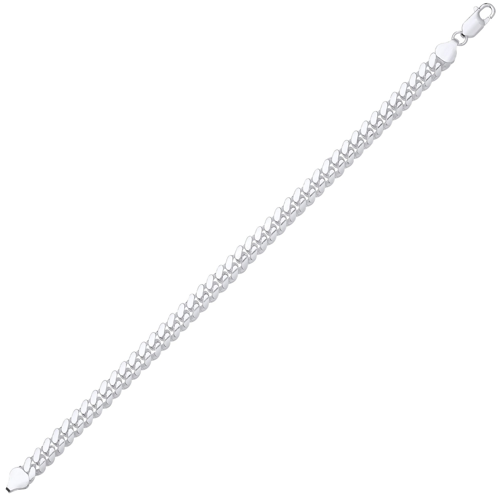 925 Silver  Miami Cuban Court Curb Link Chain Necklace 7mm - GVCH56