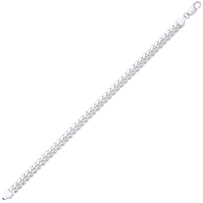 Silver  Miami Cuban Court Curb Link Chain Bracelet 7mm 8.5" - GVCH56