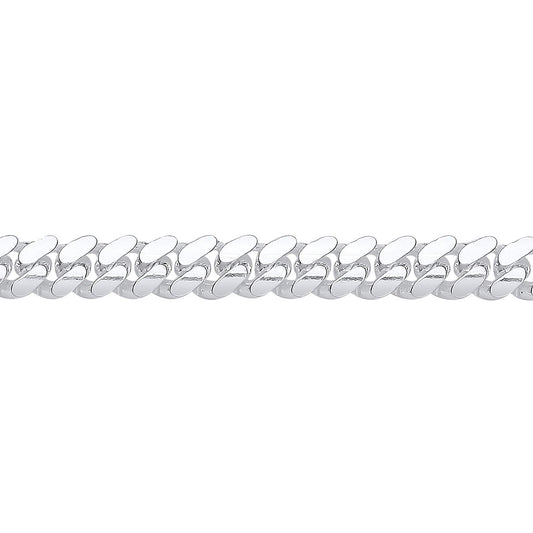 Silver  Miami Cuban Court Curb Link Chain Bracelet 7mm 8.5" - GVCH56