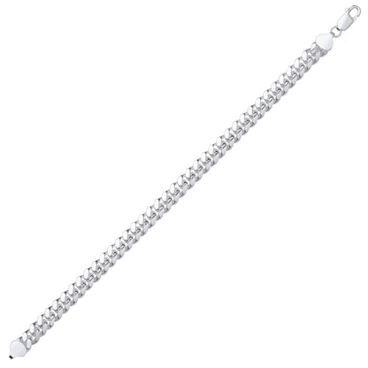 Silver  Miami Cuban Court Curb Link Chain Bracelet 8mm 7.5" - GVCH57